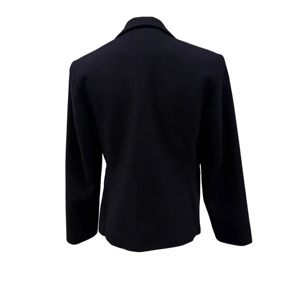 Adolfo Studio Navy Blue Women Wool Blazer Tailored 2p Office Corporate Workwear